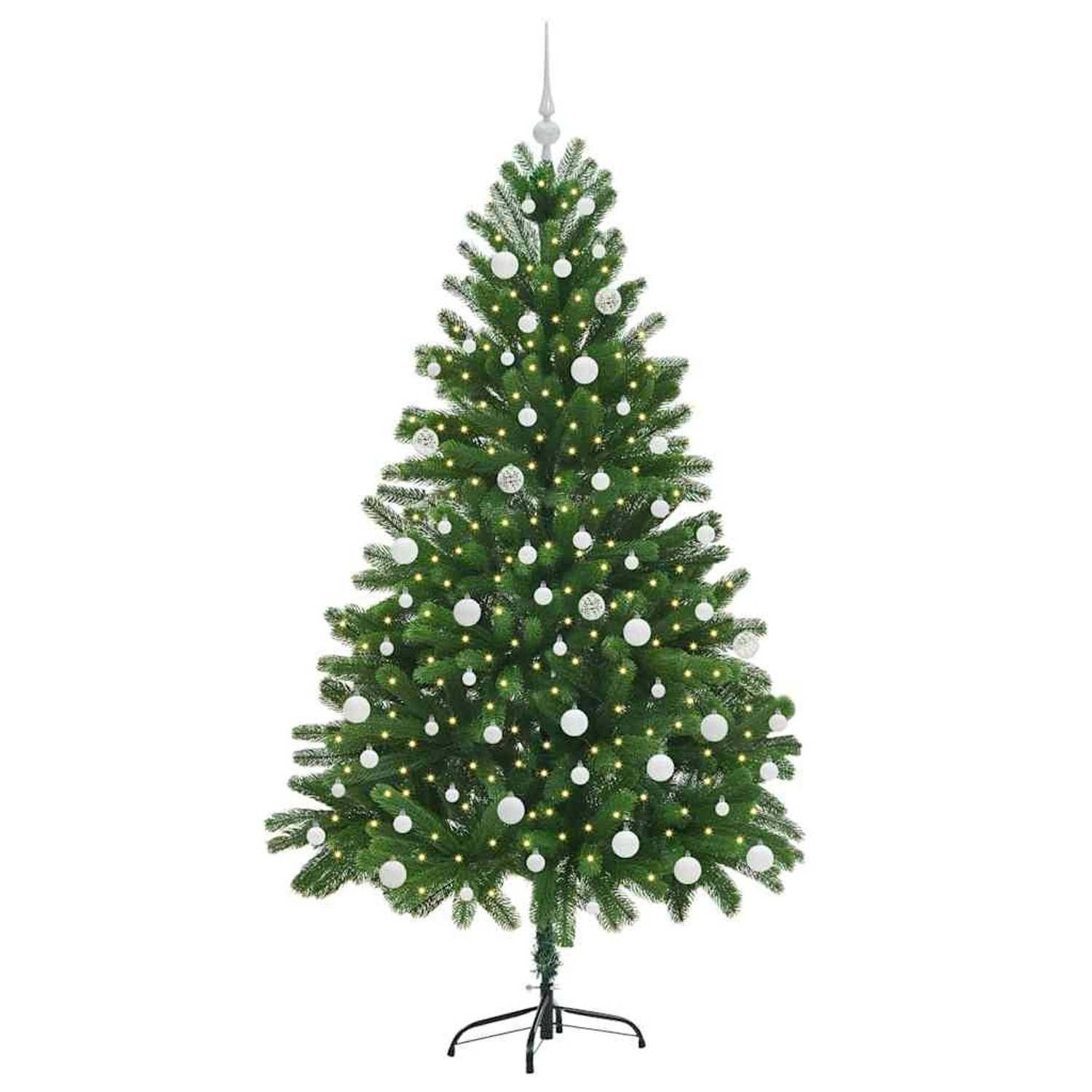 vidaXL Weihnachtsbaum mit 300 LEDs mit Ständer Grün 180 cm PE 3396334