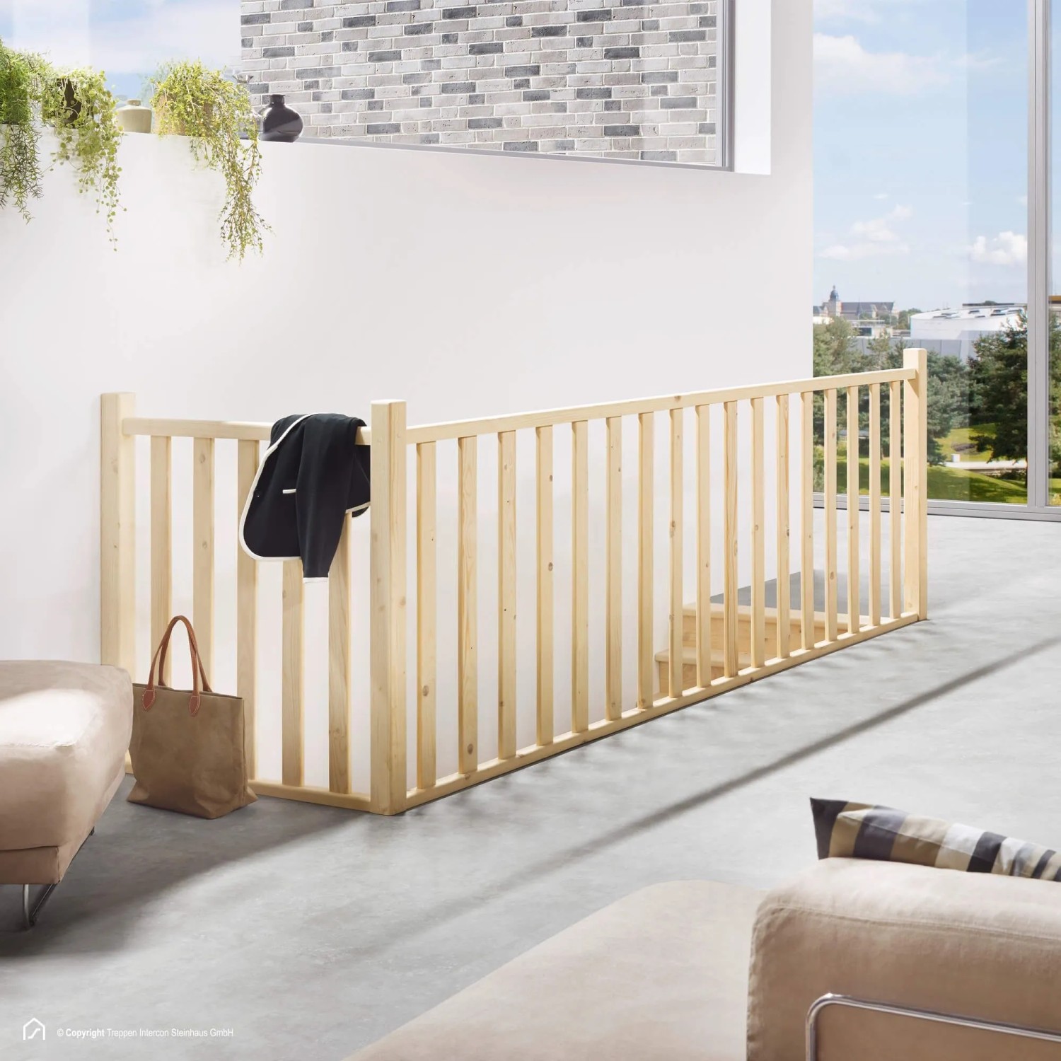 Treppen Intercon Brüstungsgeländer Casablanca Massivholz Fichte Naturbelass günstig online kaufen