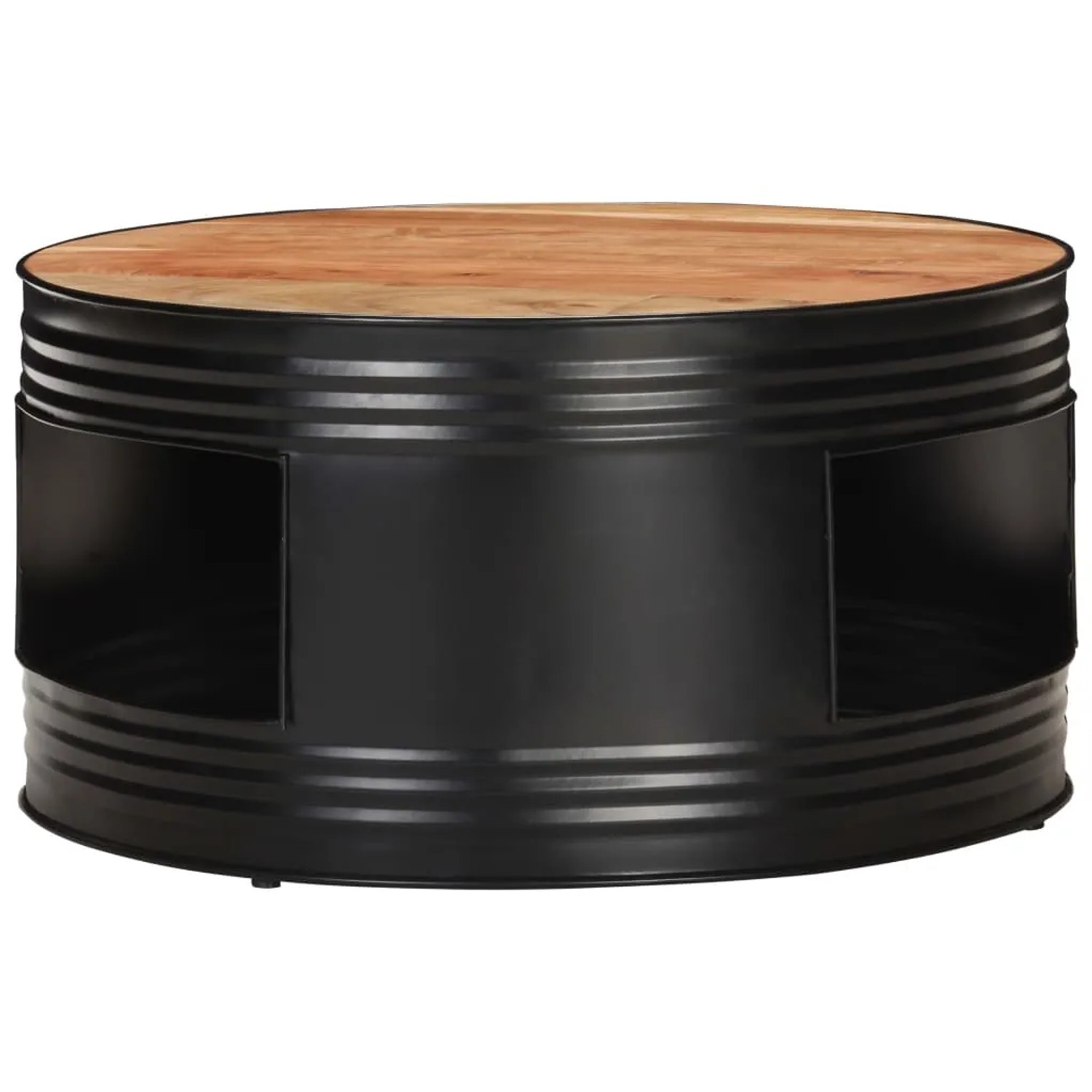 vidaXL Couchtisch Schwarz 68x68x36 cm Akazie Massivholz