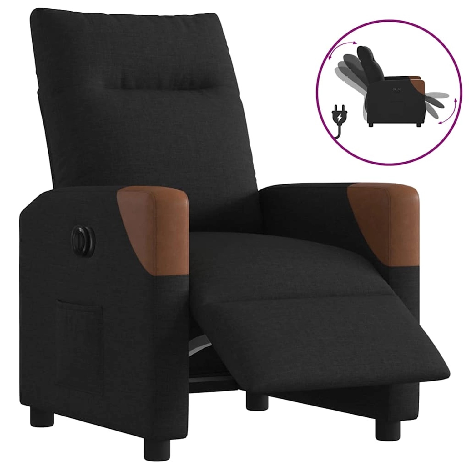 vidaXL Relaxsessel Elektrisch Schwarz Stoff 3323992 günstig online kaufen