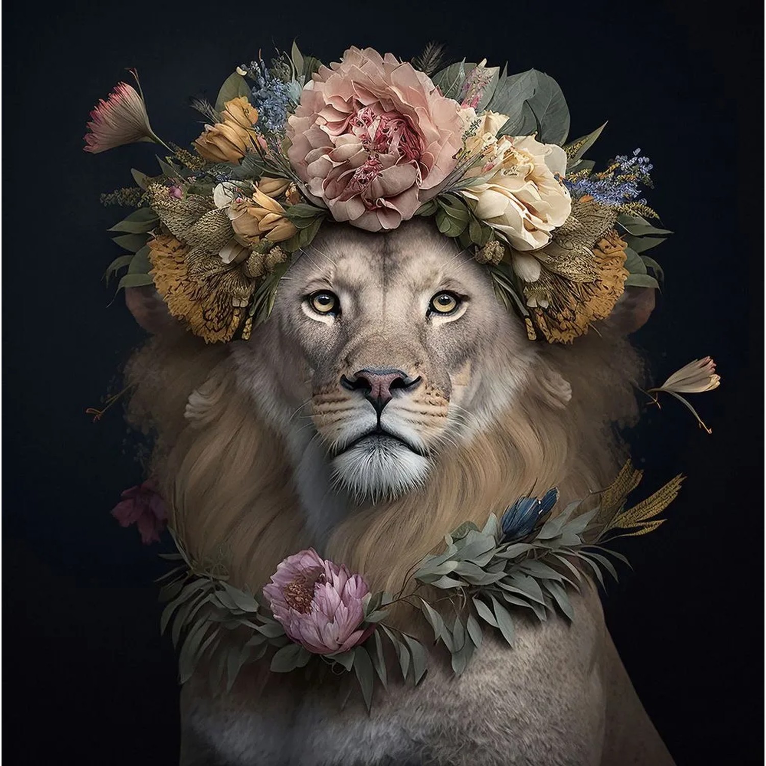 Art Universe Glasbilder Flower King 100 x 100 cm