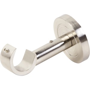 Deckenhalterung in Edelstahloptik, 50x50x80 mm, für Gardinenstangen. Robuster Träger zur Deckenbefestigung.