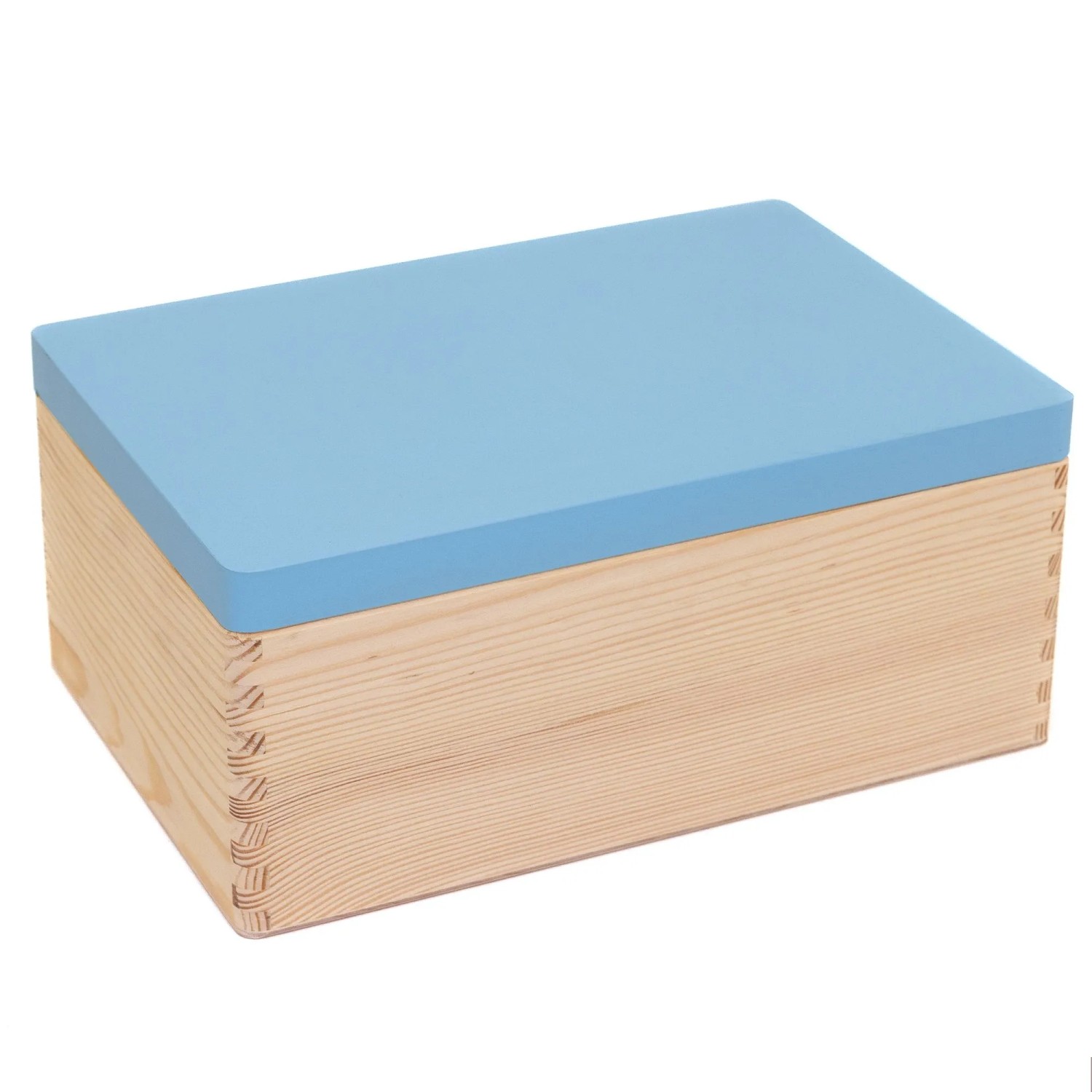 HolzFee Holzkiste 30 x 20 cm Aufbewahrungsbox Erinnerungskiste Kiste Holz Deckel Blau
