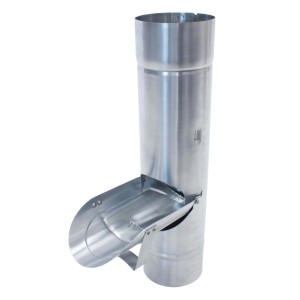 Zambelli Regenrohrklappe Ø 60mm, silberne Regenwasserklappe für Dachentwässerung.