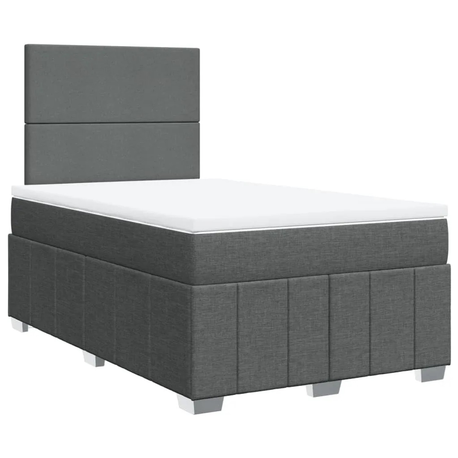 vidaXL Boxspringbett mit Matratze Dunkelgrau 120x200 cm Stoff 3291629