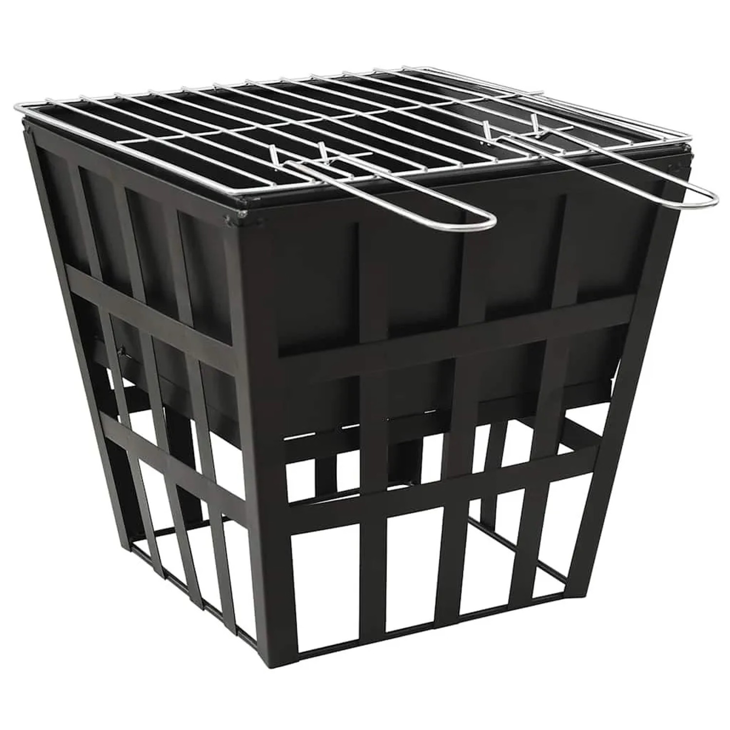 vidaXL 2-In-1 Feuerstelle und Grill 34x34x48 cm Stahl 315089