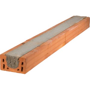 Mauersturz 11,5x7,1x100 cm aus Ziegel, Detailansicht der Konstruktion.