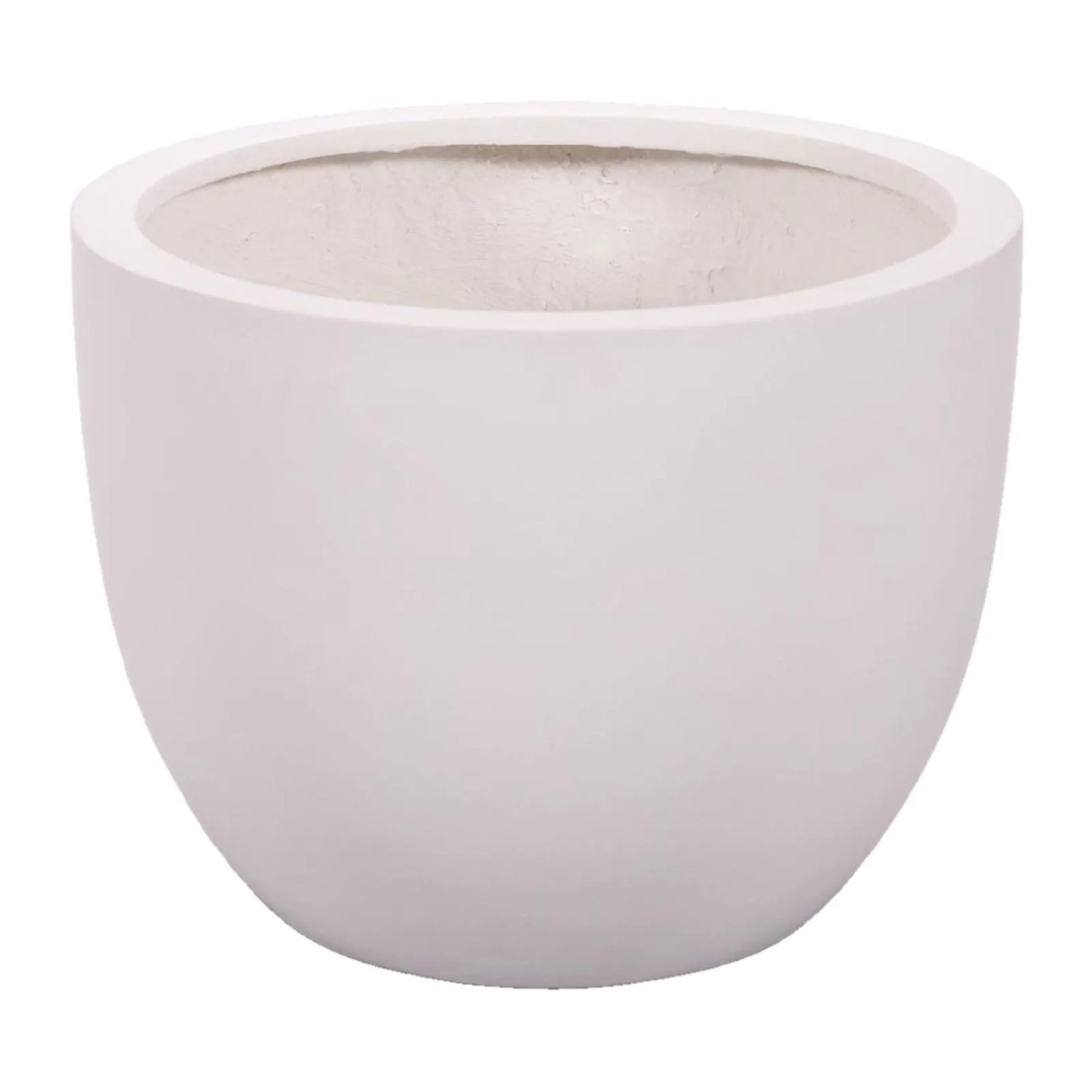 Elegant Einrichten Pflanzkübel Fiberglas Rund-Konisch D30xH23,5cm Perlmutt-Weiß