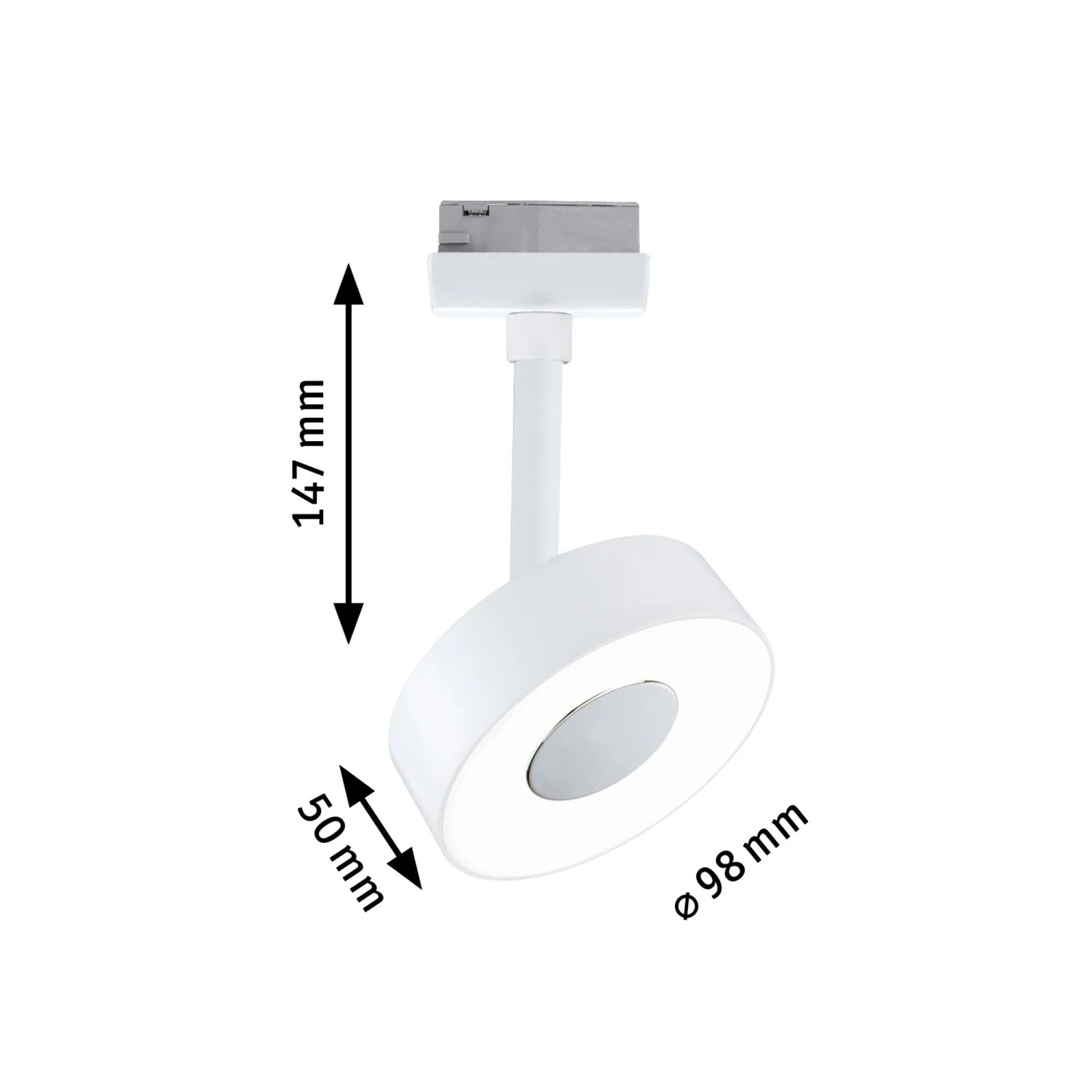 Paulmann LED-Schienenspot Circle, signalweiß, 10 cm Durchmesser, neutralweißes Licht für URail-Schienensysteme.