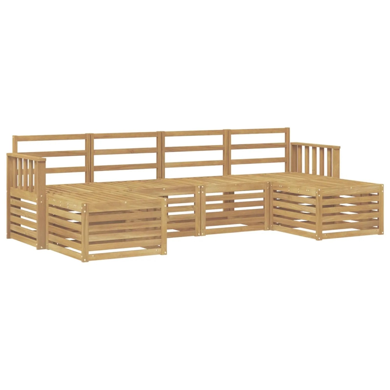 vidaXL Outdoor-Sofagarnitur 5-Tlg Weiß 249 x 122,5 x 73 cm 3392264