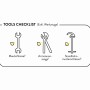 Checkliste: Werkzeuge für die Installation der Küchenarmatur (Maulschlüssel, Armaturenzange, Standhahnmutterschlüssel).