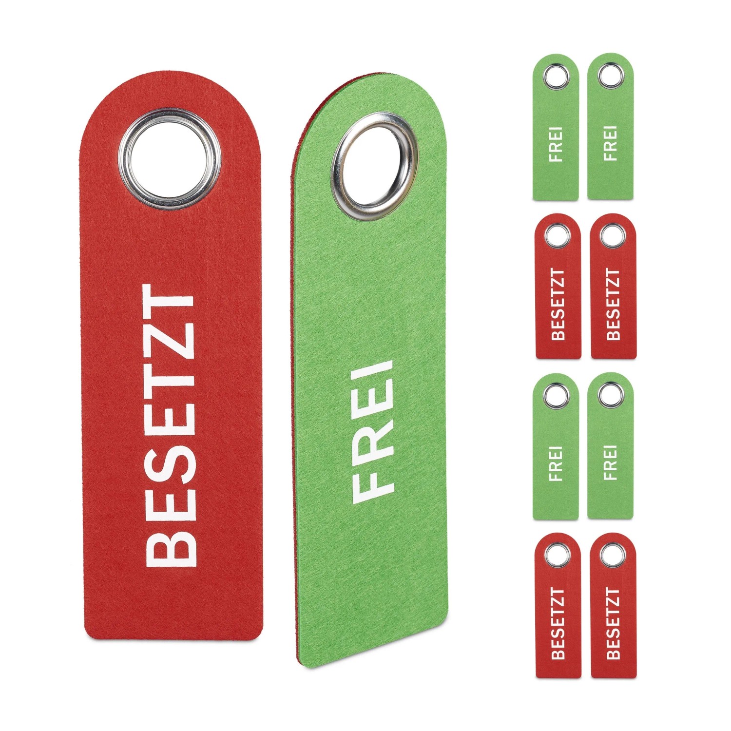 Relaxdays Türschild Besetzt Frei 10er Set Filz Rot Grün Wendbar 27 cm x 8,5 cm x 0,5 cm 20 g