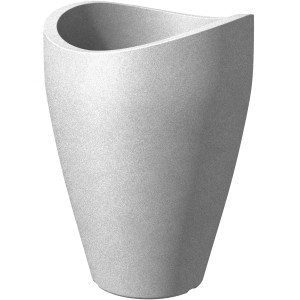 Scheurich Pflanzsäule Wave Globe High, Ø 40 cm, Stony-Grey, aus Kunststoff für Innen- und Außenbereich.