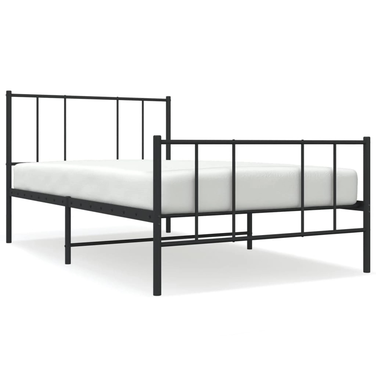 vidaXL Bettgestell mit Kopf- und Fußteil Metall Schwarz 75x190 cm 352488 günstig online kaufen