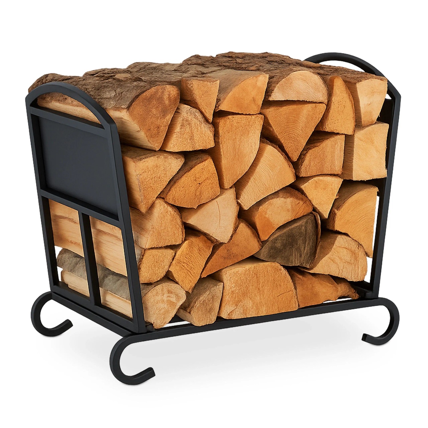 Relaxdays Kaminholzkorb Stahl Schwarz Klappbar 44 cm x 52 cm x 31 cm 3,8 kg