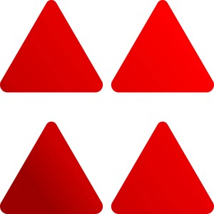 Aufkleber mit roten Dreiecken, Holografie-Leucht-Reflektoren, 11x9 cm, für Schilder.