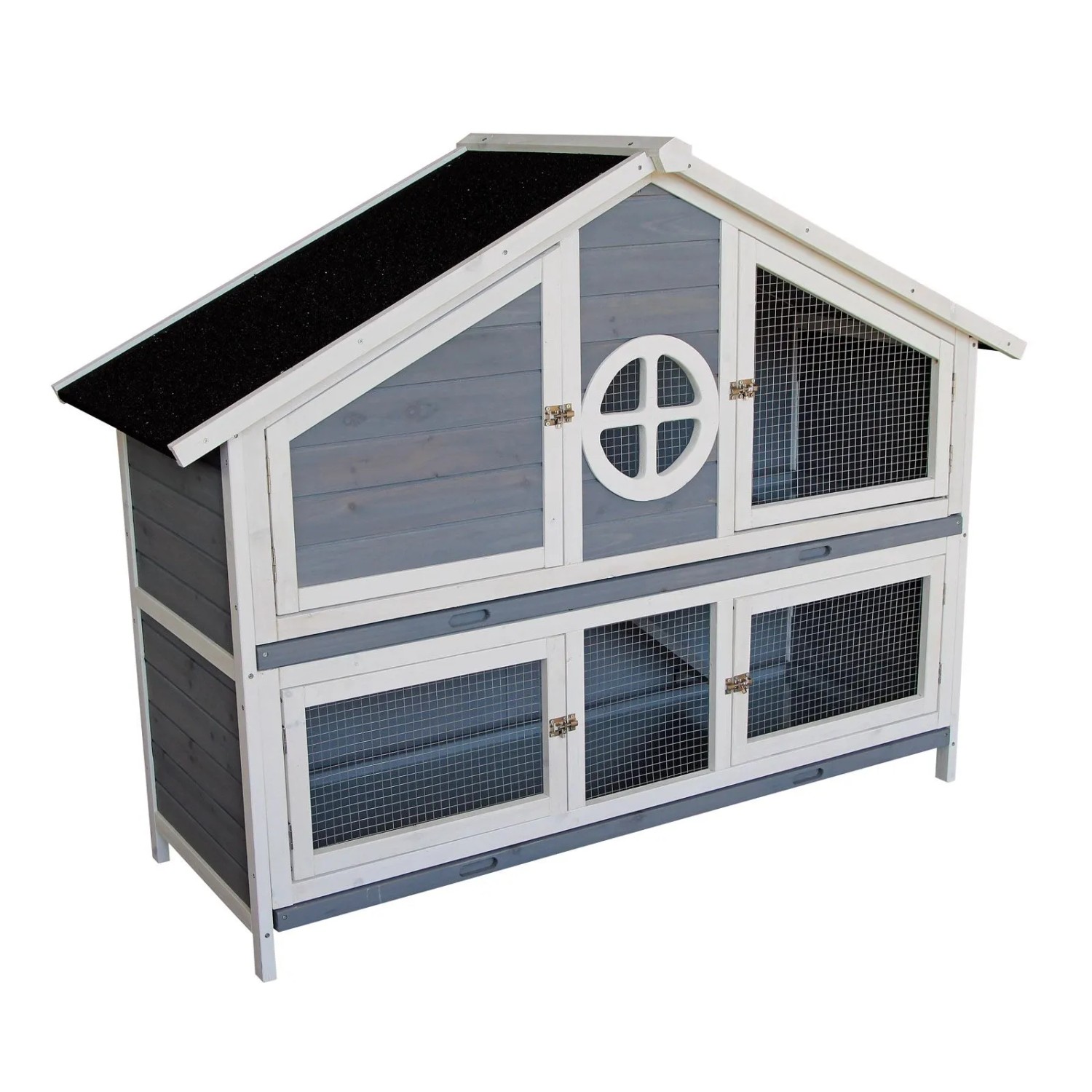 Wiltec Kaninchenstall 1160x450x1080mm Hasenvilla Kaninchenkäfig Hasenkäfig
