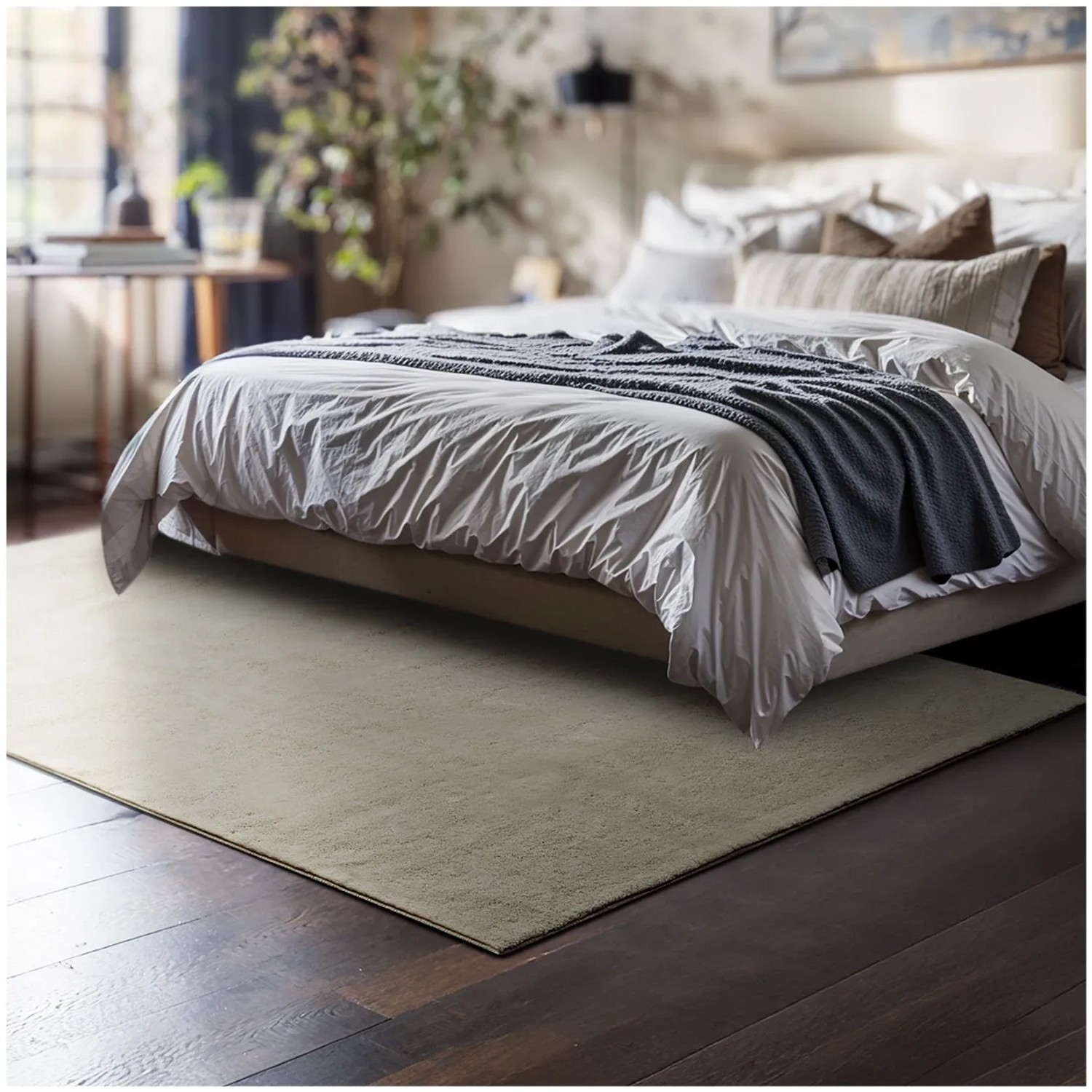 Tectake Kurzflorteppich Soft Zone Verschiedene Größen und Farben Flauschige Oberfläche  1630 G M² Florgewicht 120 x 170 cm 120 x 170 x 1 50 cm Sand