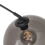 Detailaufnahme der schwarzen QAZQA Bogenlampe Arc mit Rauchglas und E27 Fassung.
