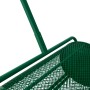 Detailaufnahme: Grüner Monstershop Kompoststreuer mit verstellbarem Griff. Gartenhandgerät.