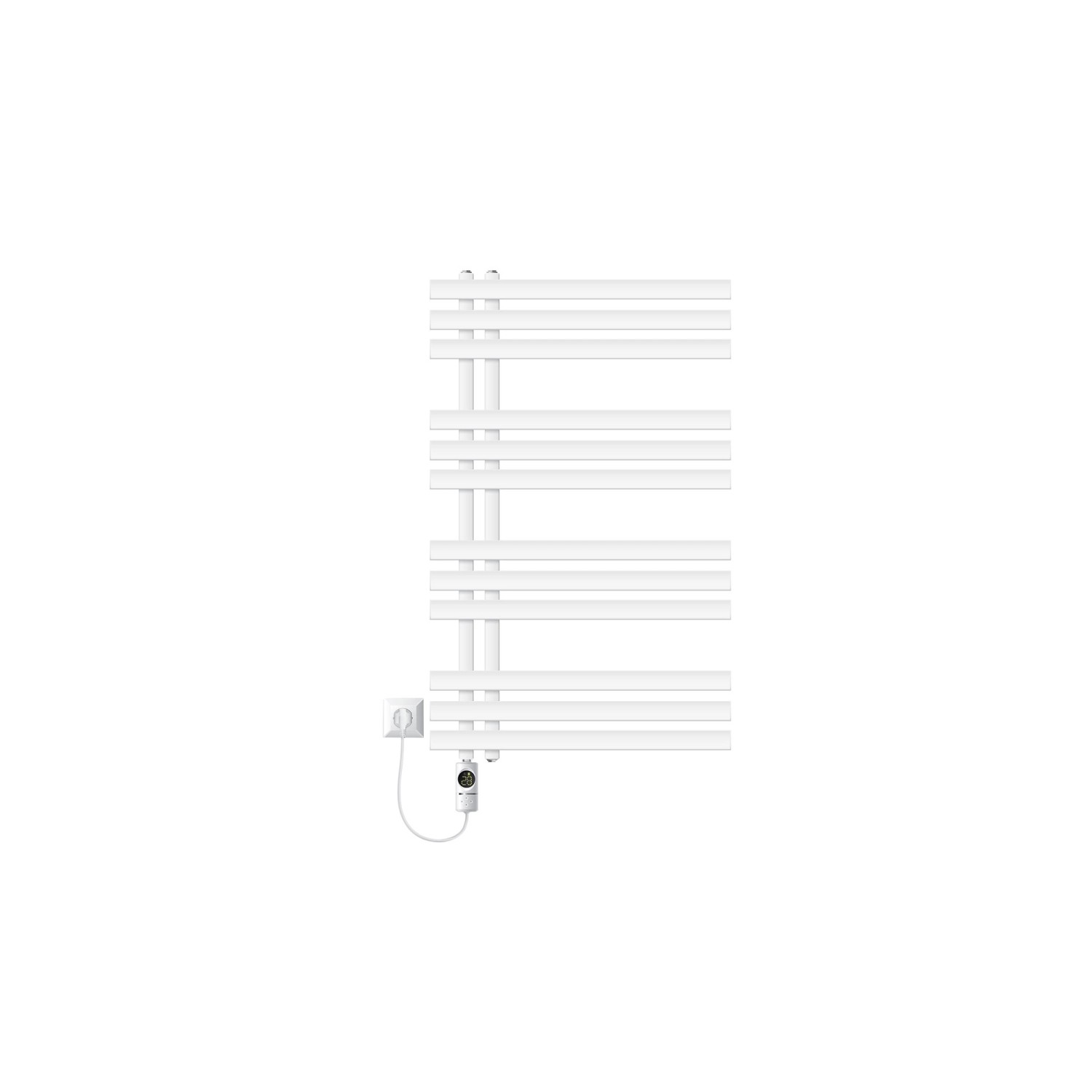 LuxeBath Badheizkörper 600x1000mm Weiß mit Heizstab 600W Digital günstig online kaufen