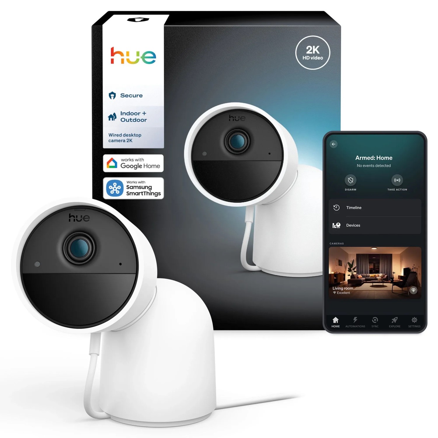Philips Hue Kamera Secure 2K Kabelgebunden Weiß