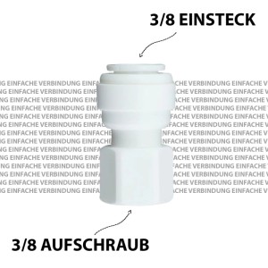 Ich-Zapfe Adapter 3/8 Aufschraub 3/8 Einsteck aus Messing