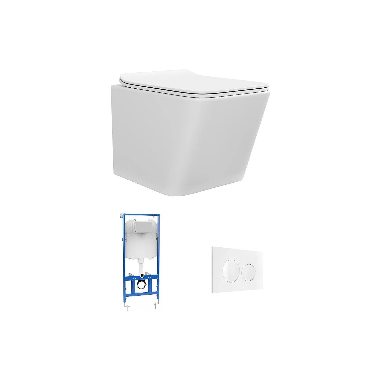 Vente-unique Hänge Wc Clemona Weiß 35.5 cm