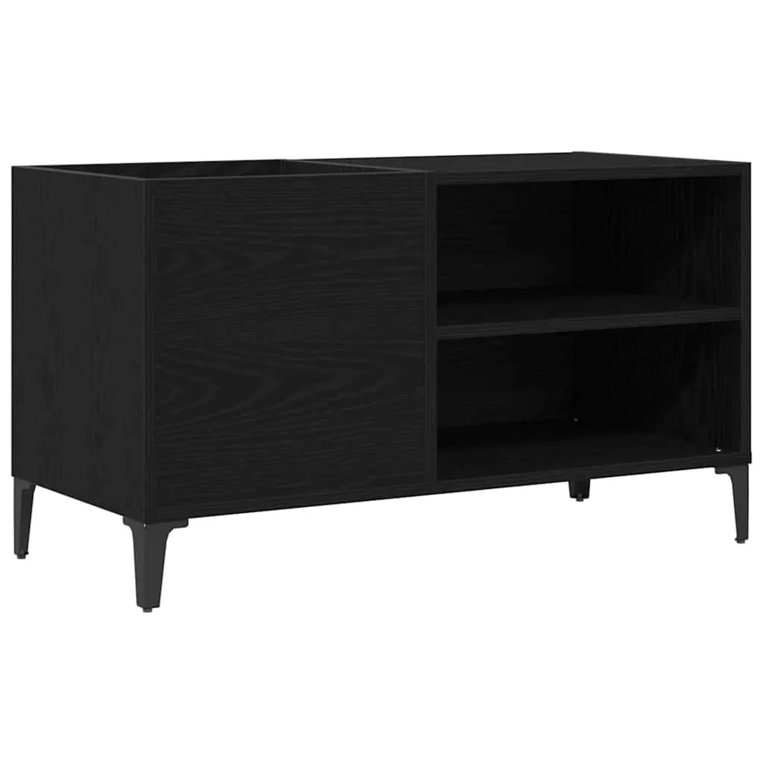 vidaXL Schallplattenschrank Schwarz Eichen-Optik 84,5 x 38 x 48 cm 862867