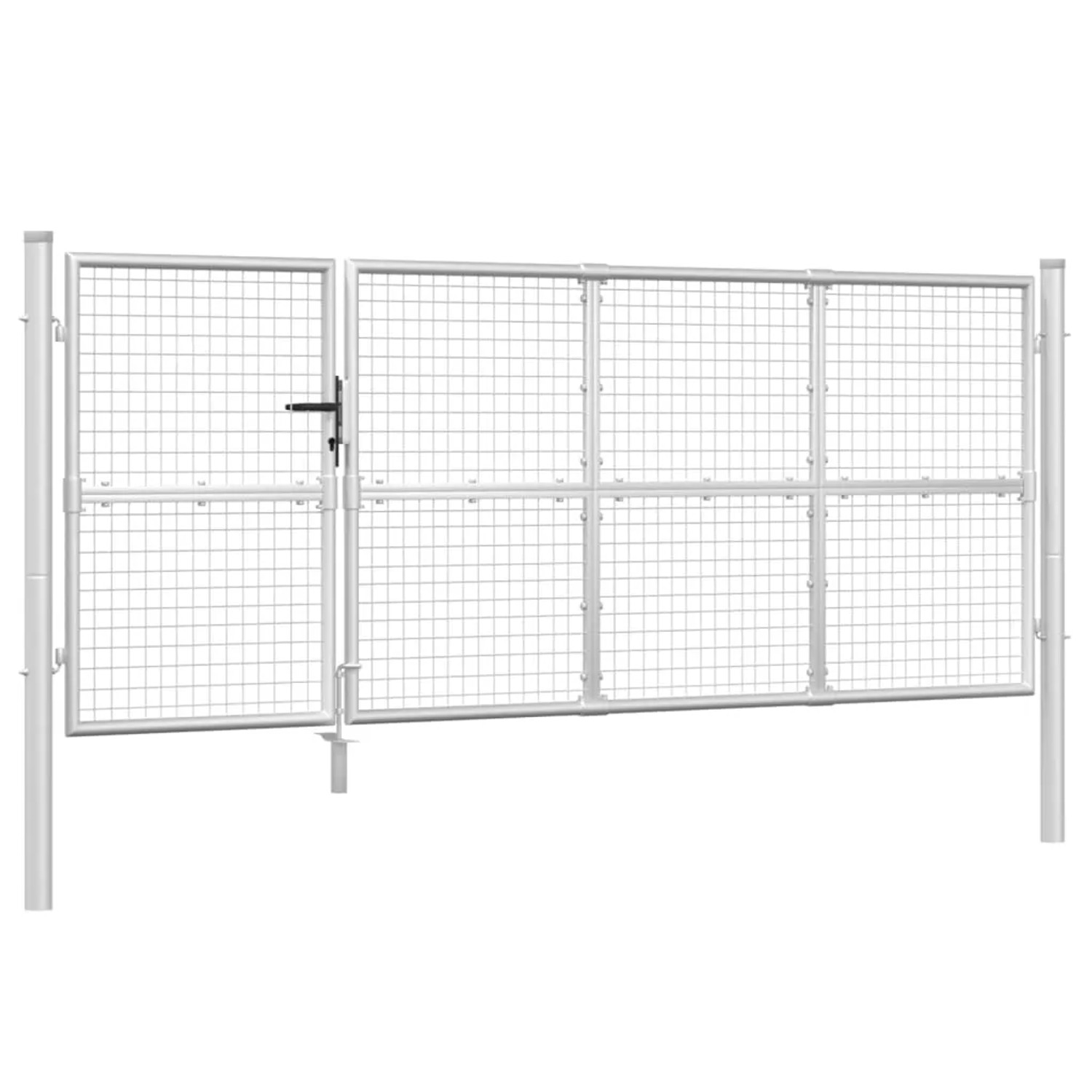 vidaXL Mesh-Gartentor Silbern 350x175 cm Verzinkter Stahl 154552