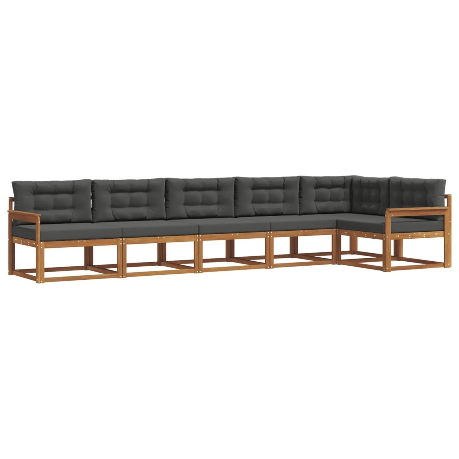 vidaXL Outdoor-Sofagarnitur mit Kissen 6-Tlg Natur und Anthrazit 3367640
