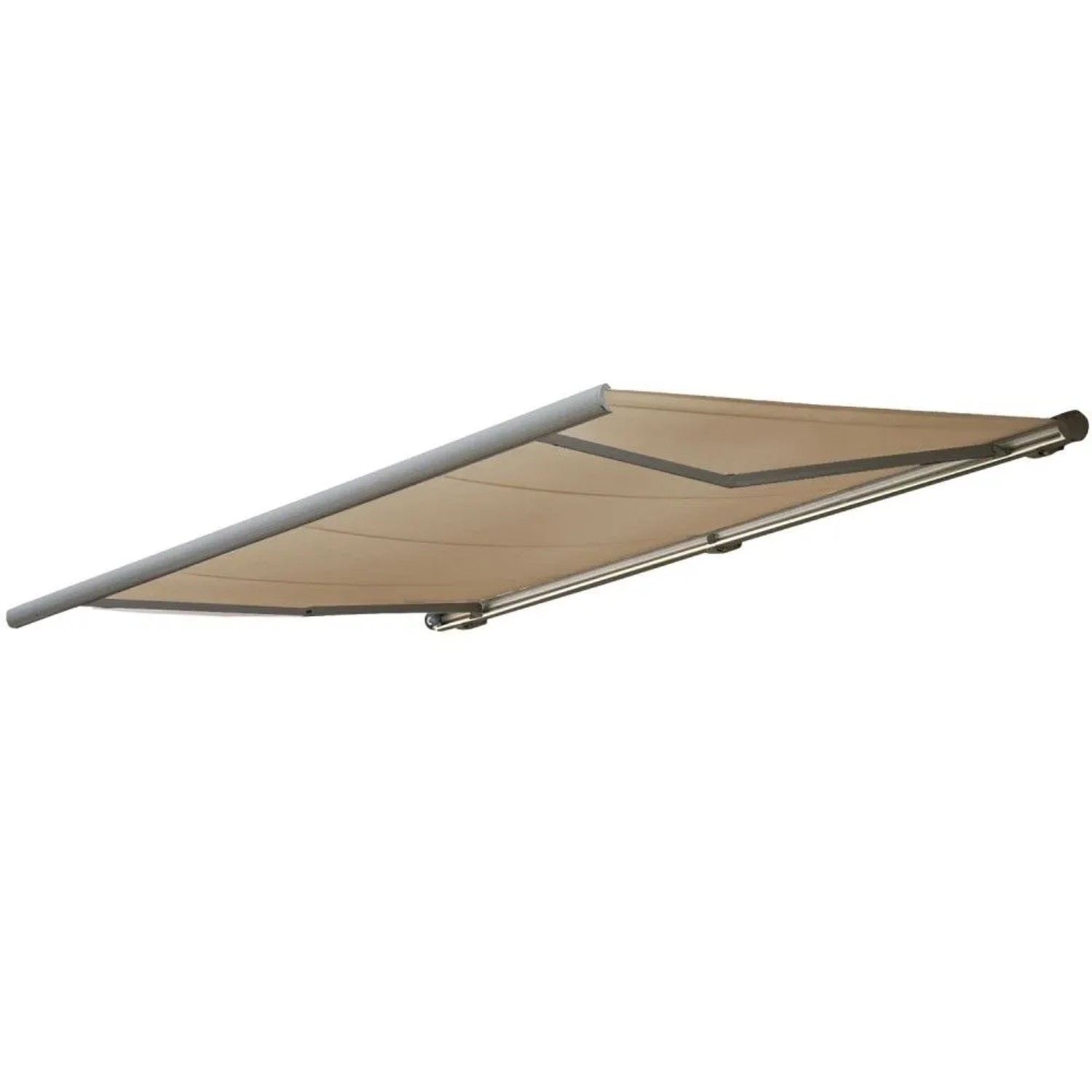 MCW Elektrische Kassettenmarkise H122 4x3m Polyester Creme Rahmen Grau