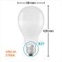 Osram LED-Lampe E27 in Glühlampenform, 19W, mit Maßangaben (12,9x6,8cm)