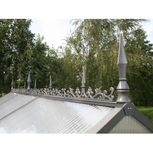 KGT Firstverzierung Typ II für Gewächshaus, Aluminium, dekorativ.