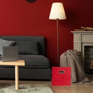 Relaxdays Aufbewahrungsbox Stoff Rot Faltbar 2er Set 30 cm x 30 cm x 30 cm