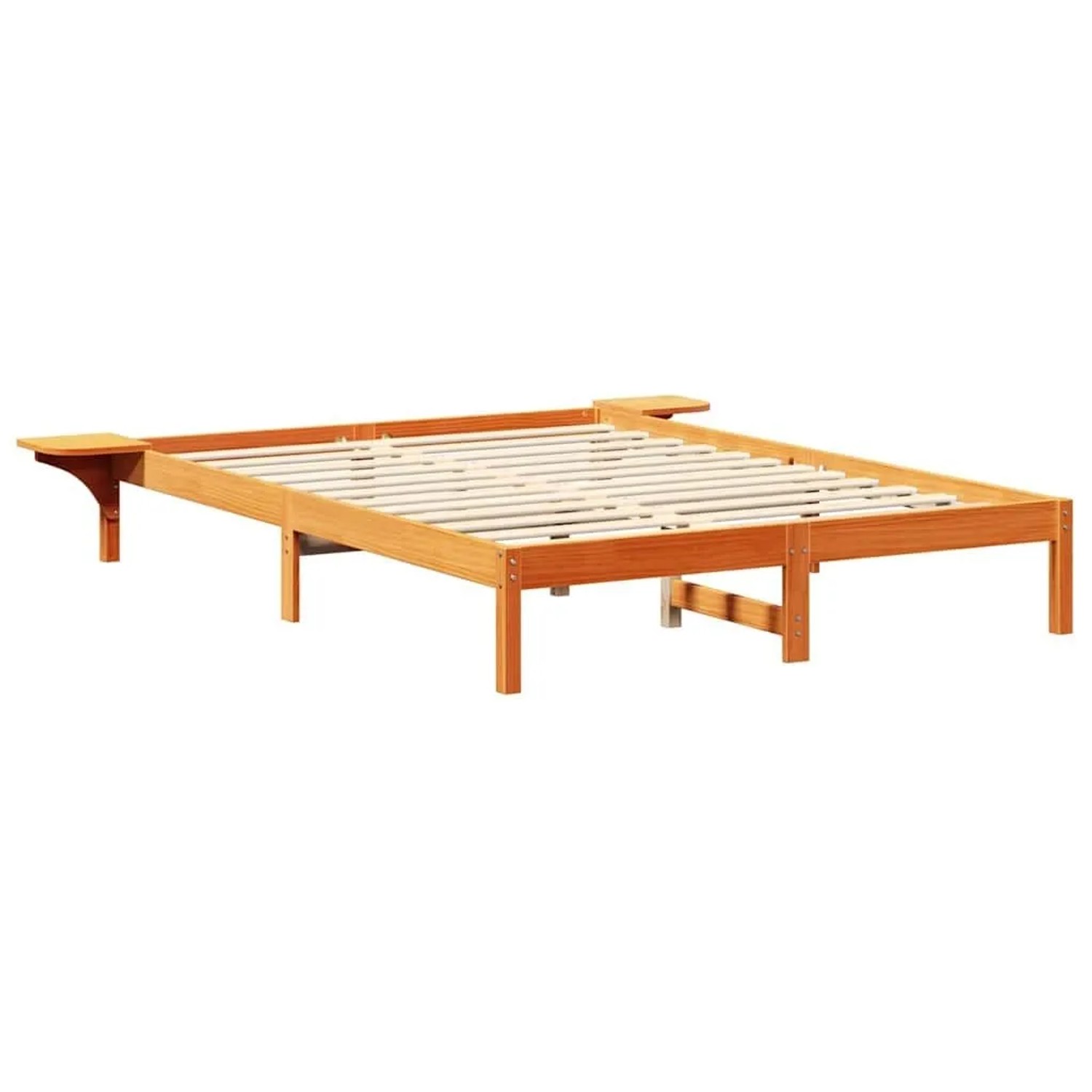 vidaXL Bettrahmen Wachsbraun 140 x 200 cm Massives Kiefernholz 873189
