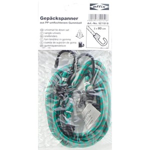 Conacord Gepäckspanner, grün, 80 cm lang, mit 2 Stahlhaken für Reise und Transport.