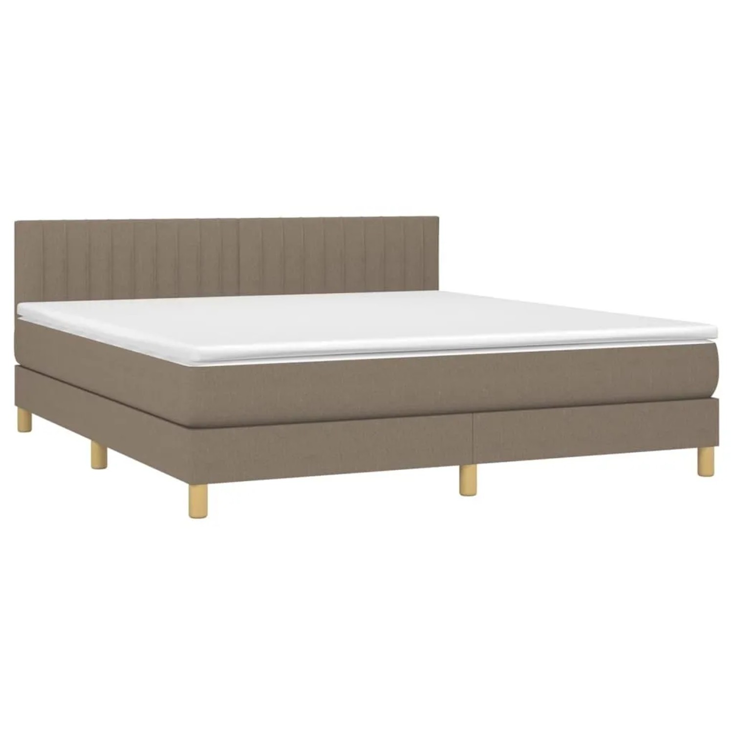 vidaXL Boxspringbett mit Matratze Taupe 160x200 cm Stoff 3140789 günstig online kaufen