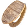 Banjado WC-Sitz aus Bambus mit Maserung, Holz Toilettendeckel mit Universal Scharnieren.