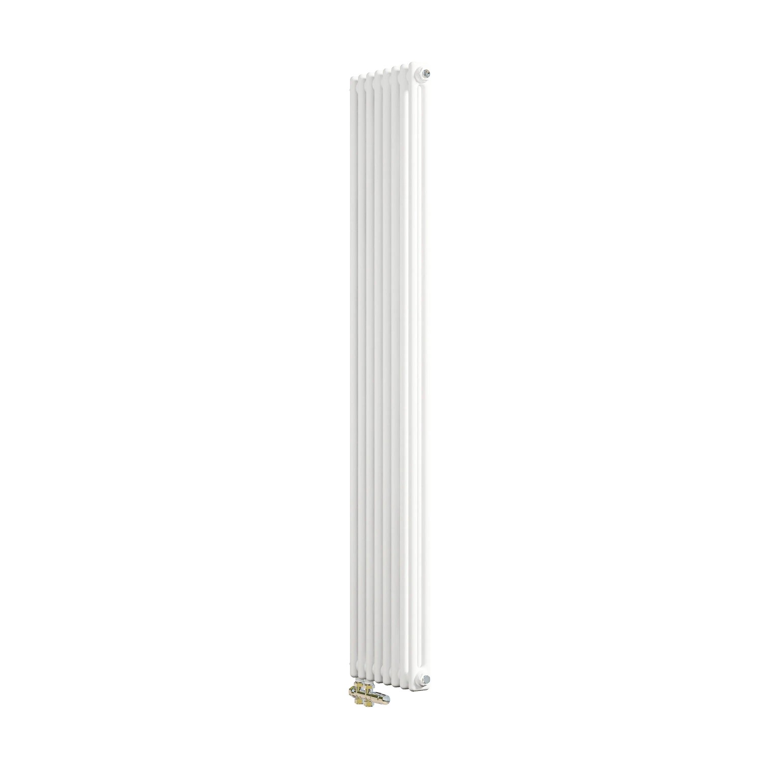 AICA Traditioneller Heizkörper 1800 x 380 mm Gusseisenstil 2 Spalten mit Seitenanschluss Weiß 1170W