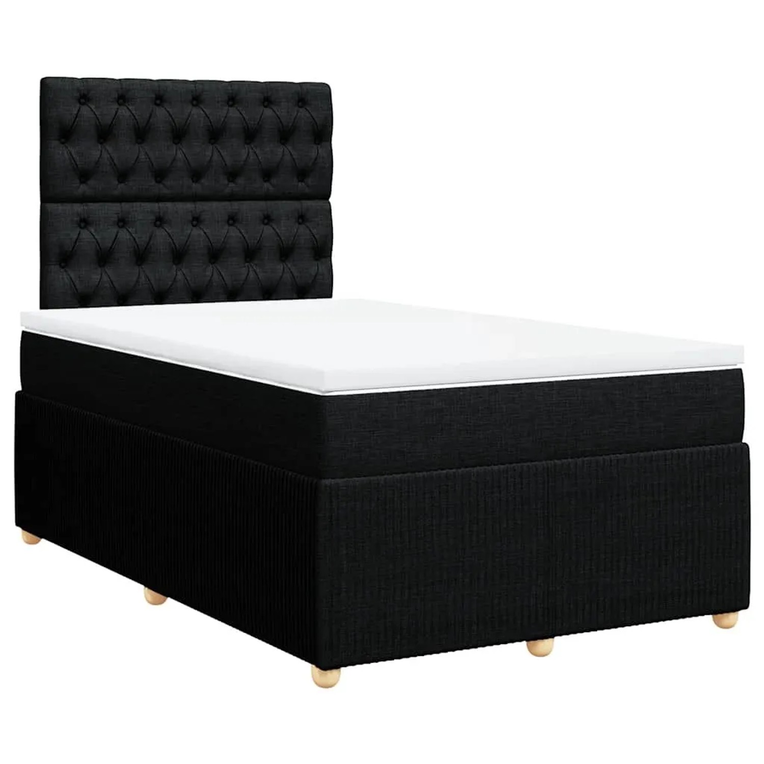 vidaXL Boxspringbett mit Matratze Schwarz 120x190 cm Stoff 3292004 günstig online kaufen
