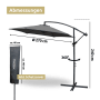 deluxe4home Ampelschirm anthrazit, 270cm Durchmesser, mit Ständer und Schutzhülle.