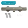 baliv Thermostat-Duscharmatur DU-2062 Gunmetal, matt, mit gerändelten Griffen und Montagematerial.
