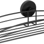 Wenko Wandablage Vacuum-Loc Schwarz, Drahtkorb für Badaccessoires mit Saugnapf-Befestigung.