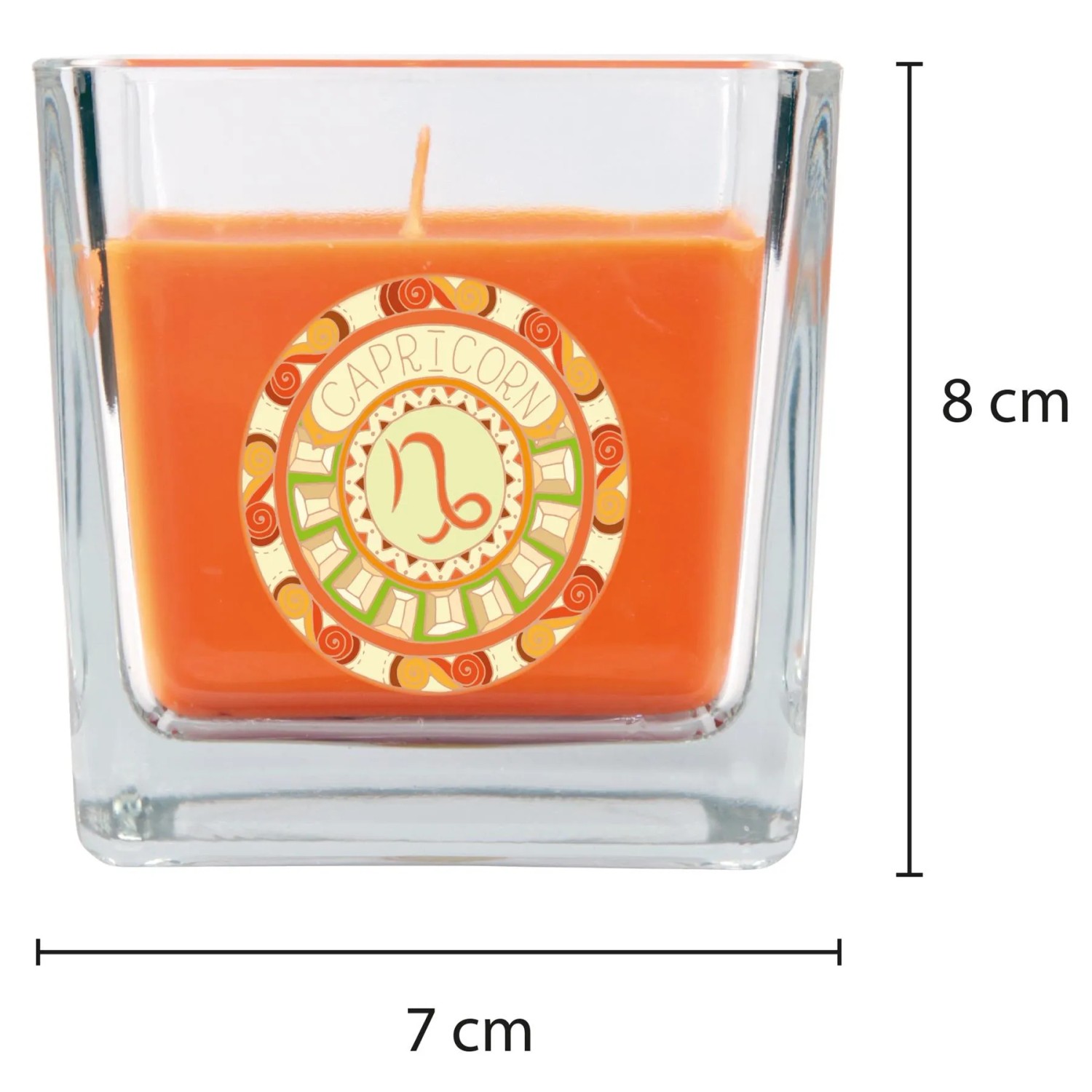 HS Candle Duftkerze Sternzeichen Steinbock im Glas, Honigmelone, 50h Brenndauer.