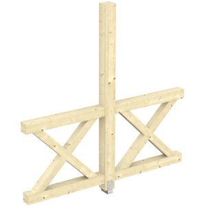 Skan Holz Seitenwand Andreaskreuz, Fichte Natur, Zubehör für Terrassenüberdachungen.