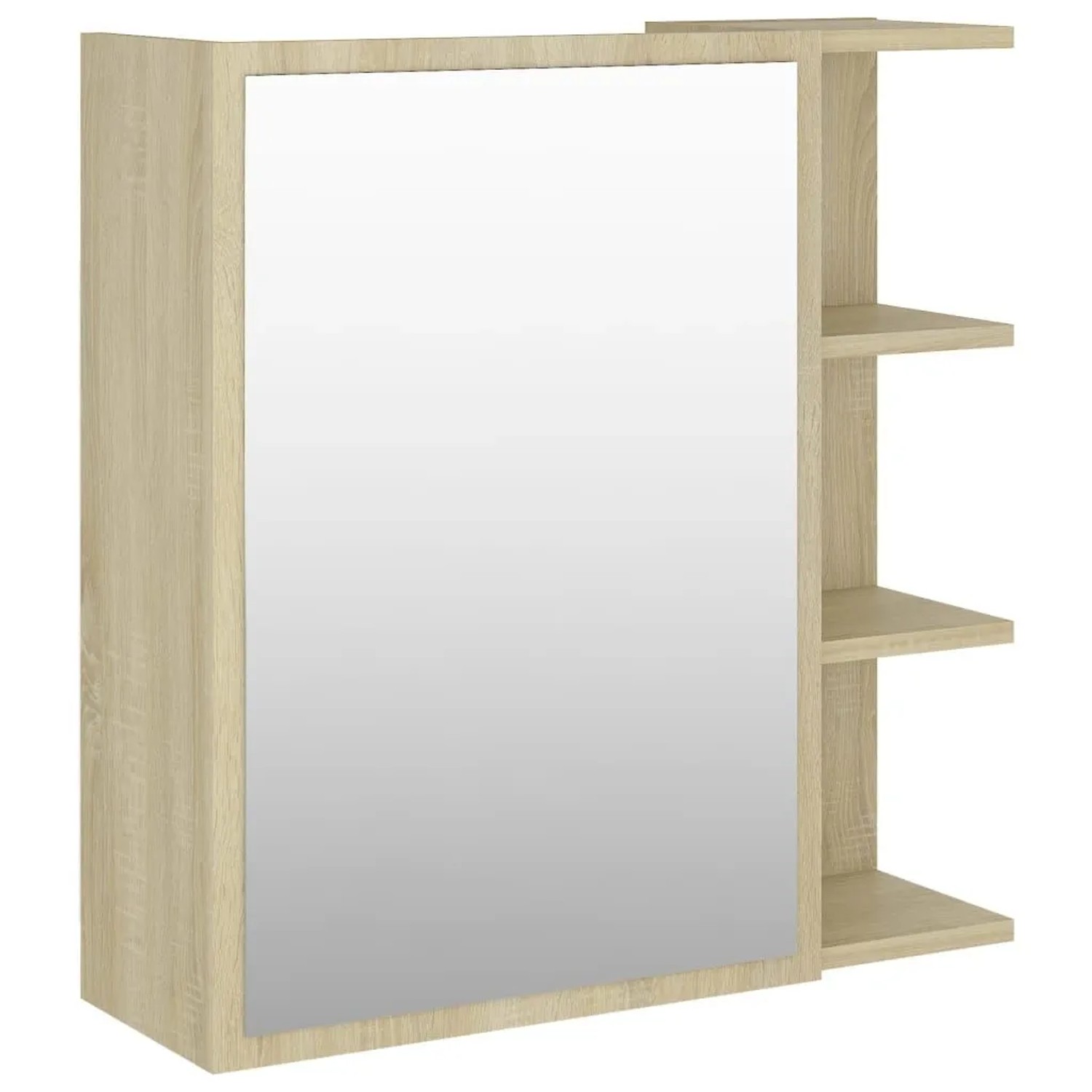 vidaXL Bad-Spiegelschrank Sonoma-Eiche 62,5x20,5x64 cm Holzwerkstoff 803311