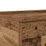 vidaXL Bettschublade in Altholz-Optik. Detail der Holzwerkstoff-Oberfläche mit Maserung und Schubladenfront.