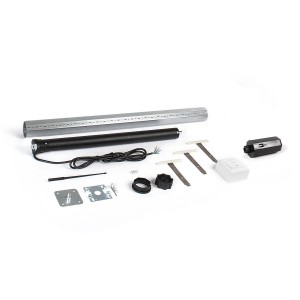 Avosdim Set: Motorisierte Achtkantwelle (Ø60mm, 1500mm) mit Kabelmotor und Zubehör für Rollladensteuerung.