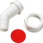 Winkelschlauchtülle, 30,3 mm (G 1) x Ø 20-24 mm, weiß, mit Verschlussplatte und Siphonanschluss.
